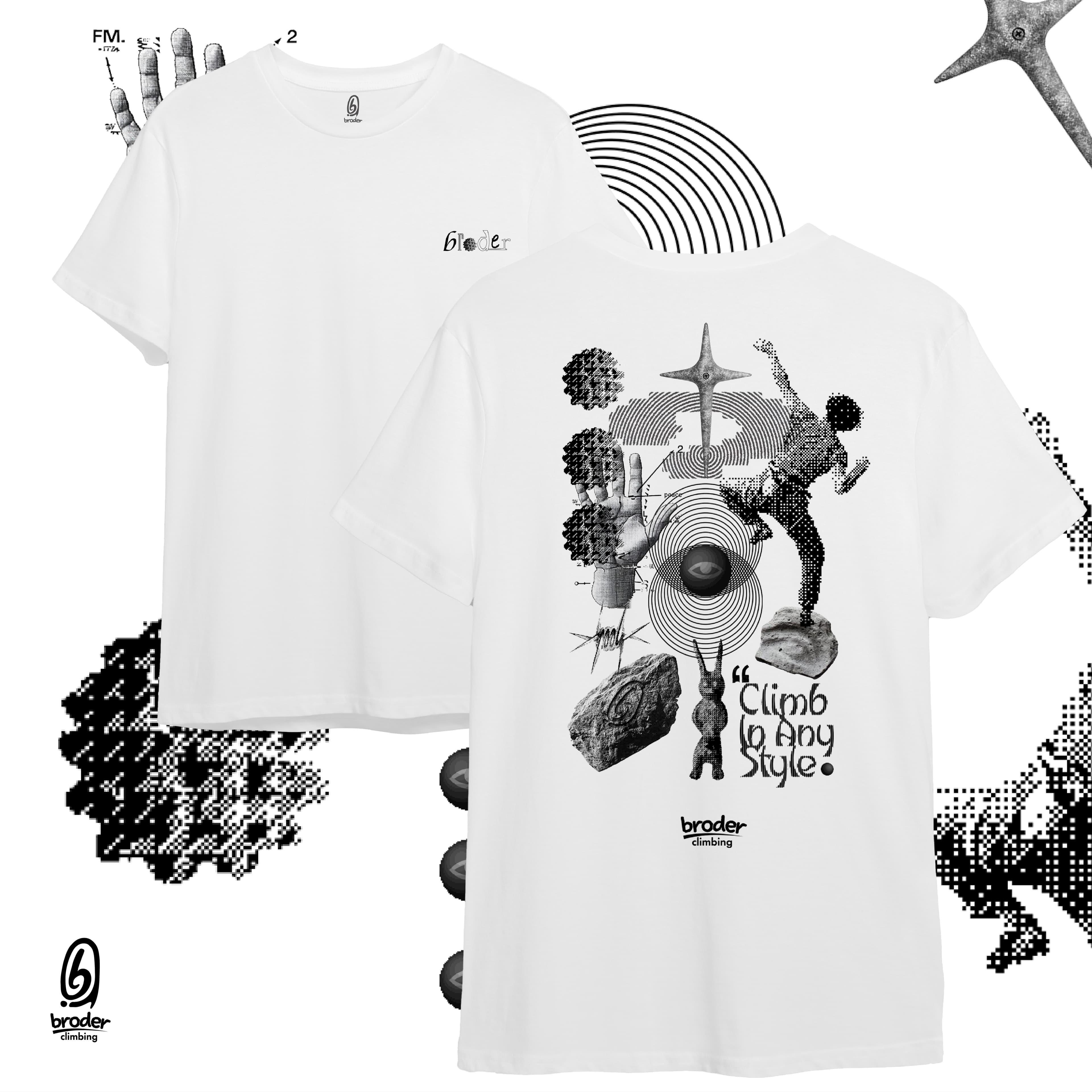 Climb In Any Style white tee feature image
